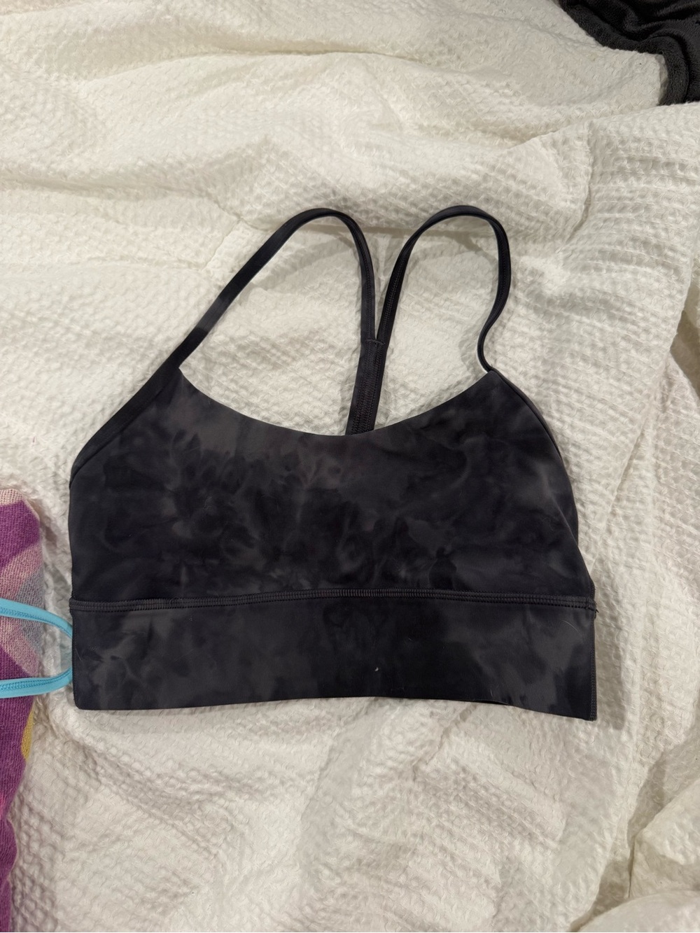 Lululemon black and grey tie die sports bra